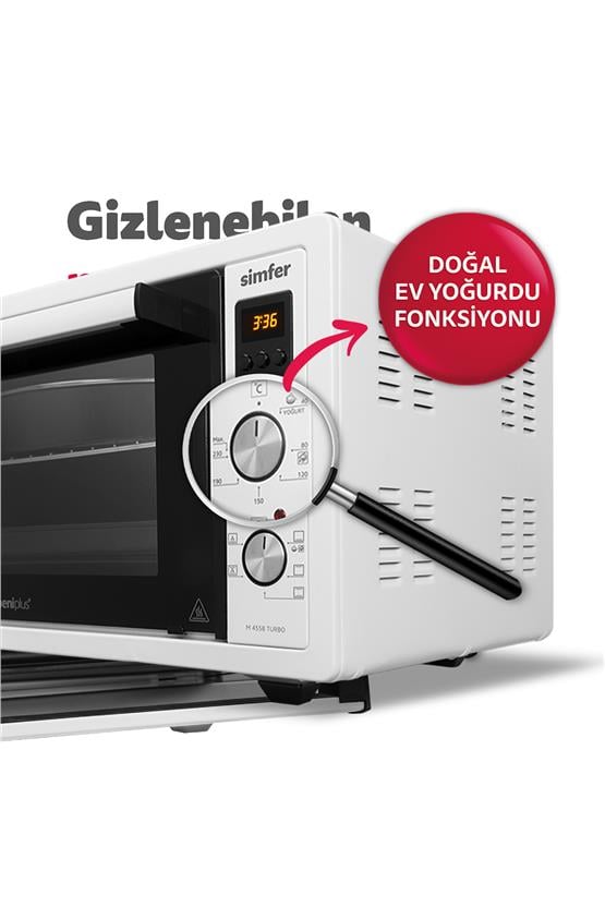 Simfer M-4558 45Litre Beyaz Midi Fırın 6 Fonksiyon Dijital Turbo