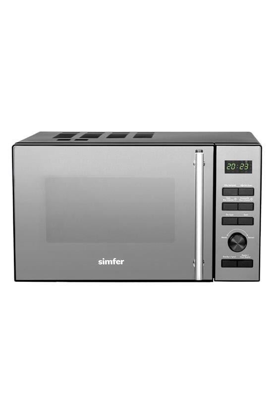 Simfer Solo Mikrodalga Fırın SK-4607  23L Flotal Cam Siyah Dijital Saat