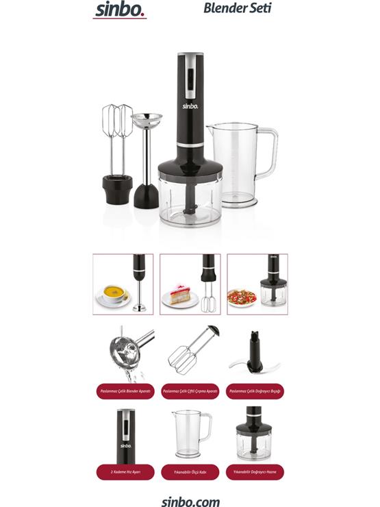 SINBO SHB-3117 BLENDER SET SIYAH
