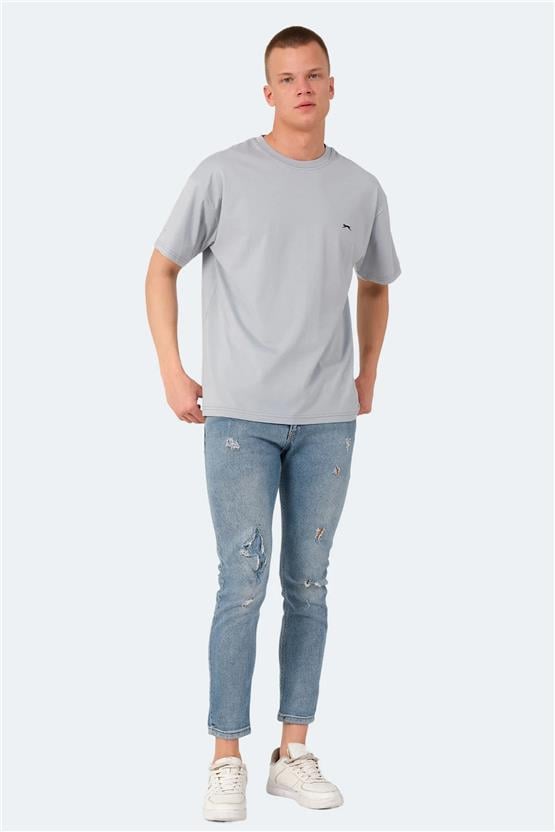 Slazenger Kulana Grı Erkek Bısıklet Yaka T-Shırt