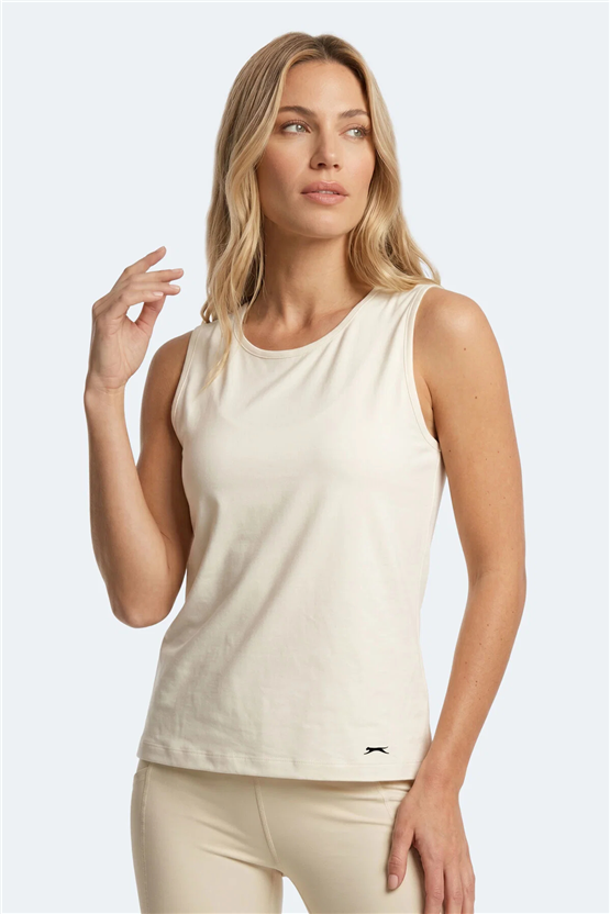 Slazenger Kunde Ekru Kadın Kolsuz T-Shırt