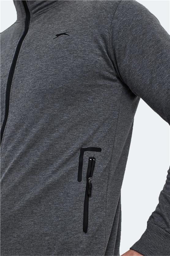 Slazenger Okran Antrasıt Erkek Dık Yaka Tam Fermuarlı Eşofman Takım