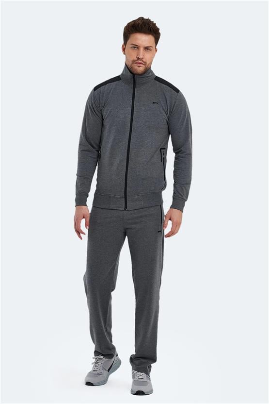 Slazenger Okran Antrasıt Erkek Dık Yaka Tam Fermuarlı Eşofman Takım