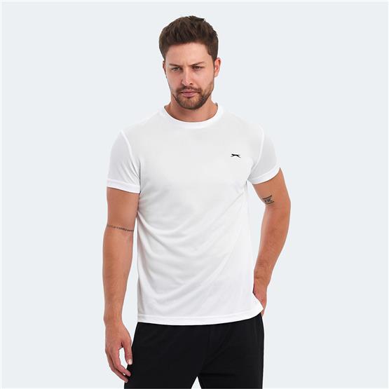 Slazenger Omar Ktn. Beyaz Erkek Bısıklet Yaka T-Shırt