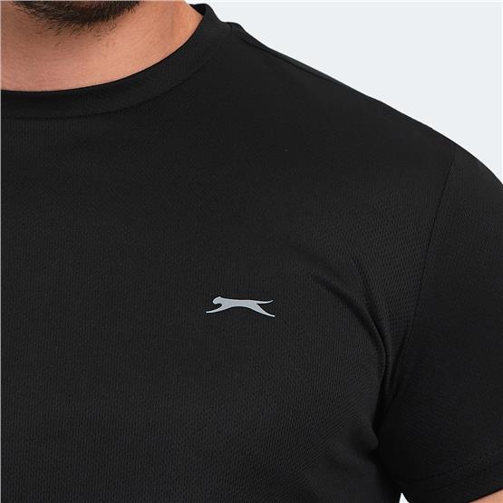 Slazenger Omar Ktn. Sıyah Erkek Bısıklet Yaka T-Shırt