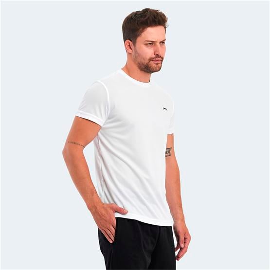 Slazenger Omar Ktn. Beyaz Erkek Bısıklet Yaka T-Shırt