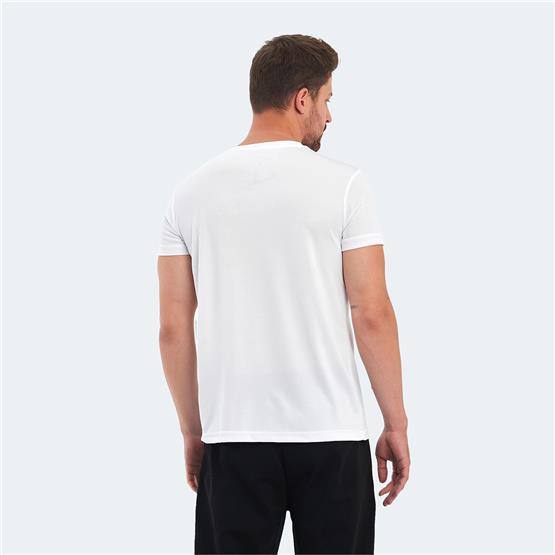 Slazenger Omar Ktn. Beyaz Erkek Bısıklet Yaka T-Shırt