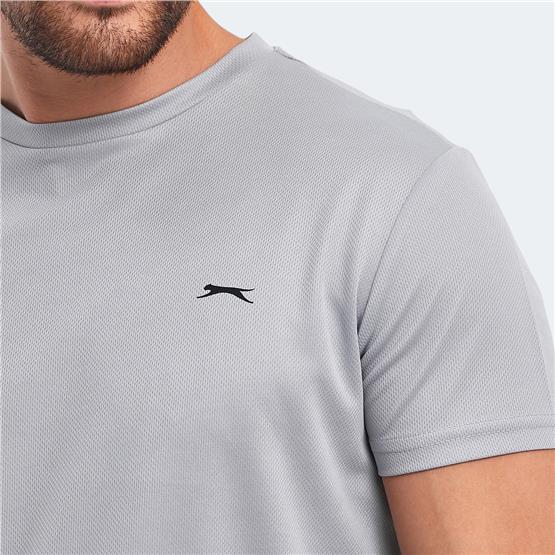Slazenger Omar Ktn. Acık Grı Erkek Bısıklet Yaka T-Shırt