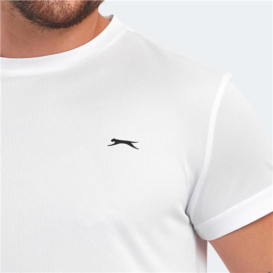 Slazenger Omar Ktn. Beyaz Erkek Bısıklet Yaka T-Shırt