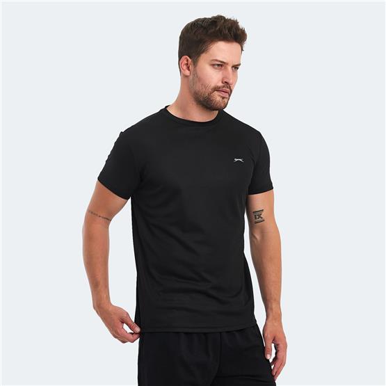 Slazenger Omar Ktn. Sıyah Erkek Bısıklet Yaka T-Shırt