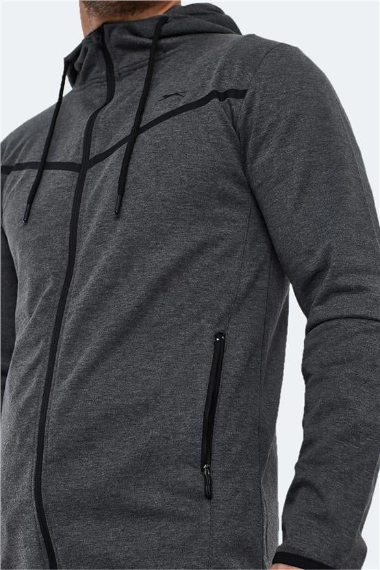 Slazenger Orka Antrasıt Erkek Kapusonlu Tam Fermuarlı Eşofman Takım