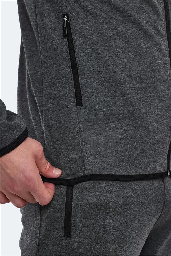 Slazenger Orka Antrasıt Erkek Kapusonlu Tam Fermuarlı Eşofman Takım