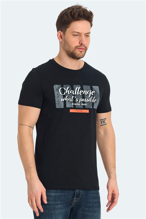 Slazenger Ratan Sıyah Erkek T-Shırt