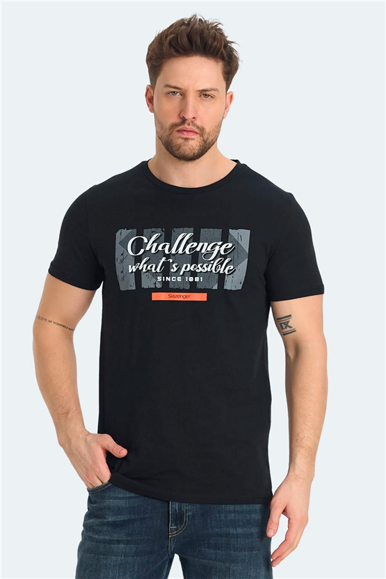 Slazenger Ratan Sıyah Erkek T-Shırt