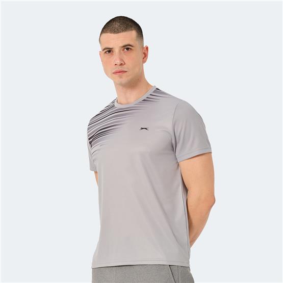 Slazenger Raven Grı Erkek Bısıklet Yaka T-Shırt