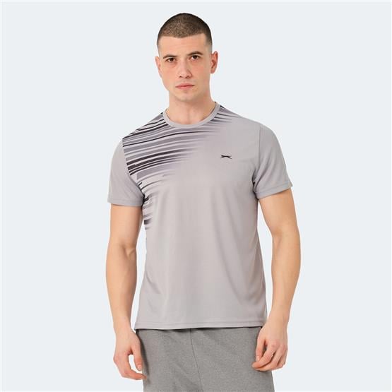 Slazenger Raven Grı Erkek Bısıklet Yaka T-Shırt