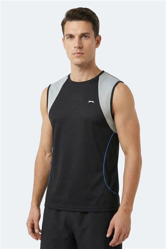 Slazenger Revolve Sıyah Erkek Kolsuz T-Shırt