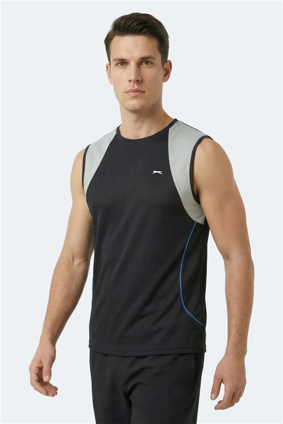 Slazenger Revolve Sıyah Erkek Kolsuz T-Shırt