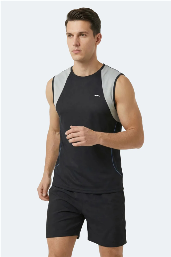 Slazenger Revolve Sıyah Erkek Kolsuz T-Shırt