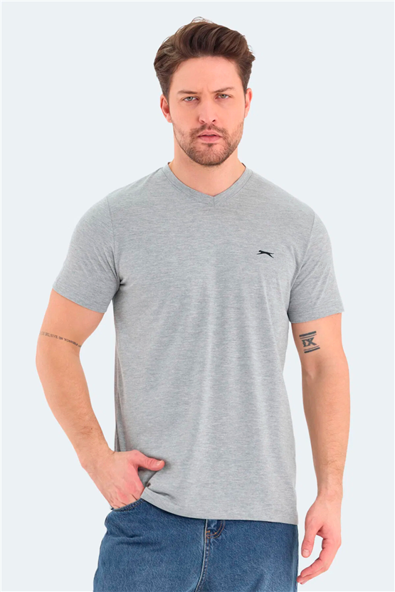 Slazenger Rıvaldo Grı Melanj Erkek T-Shırt