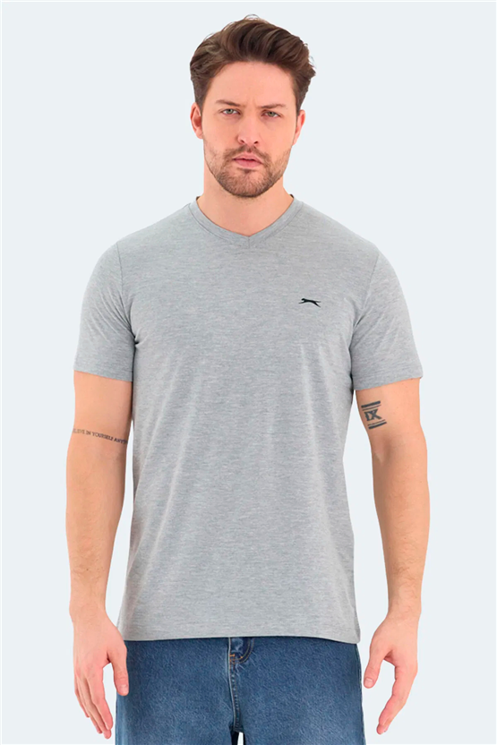 Slazenger Rıvaldo Grı Melanj Erkek T-Shırt