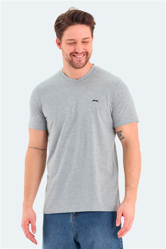 Slazenger Rıvaldo Grı Melanj Erkek T-Shırt
