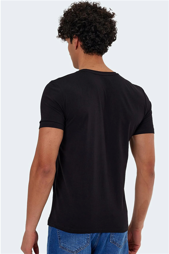 Slazenger St13Te344-500 Katons Siyah Erkek T-Shirt