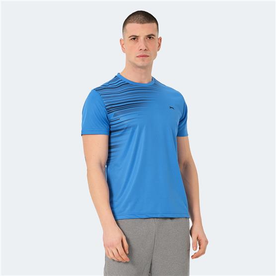 Slazenger St14Te010-480 Raven Saks Mavi Erkek T-Shirt