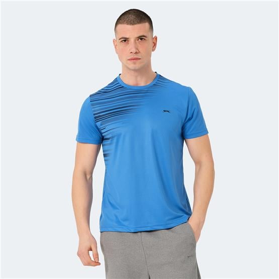 Slazenger St14Te010-480 Raven Saks Mavi Erkek T-Shirt