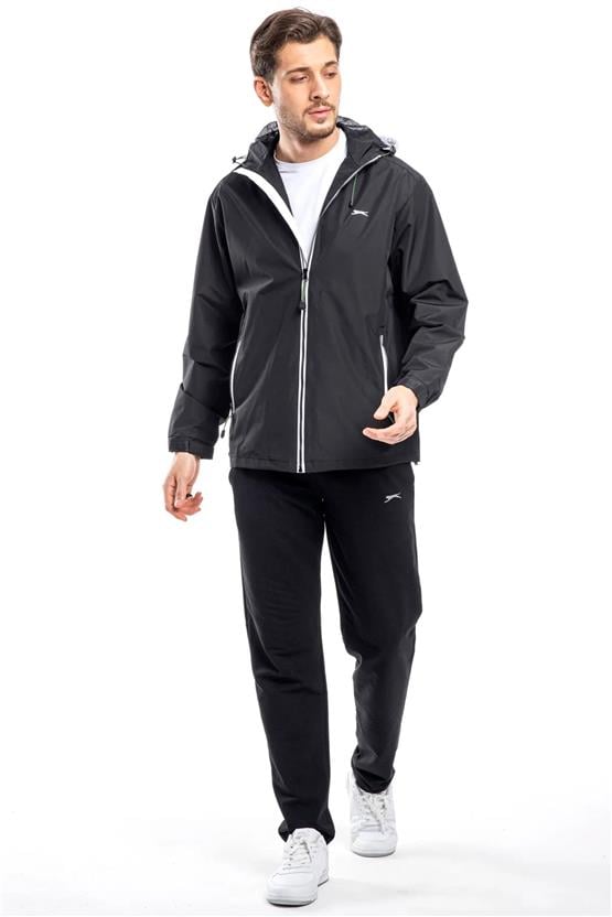 Slazenger St21Je060-500 Ofans Siyah / Füme Erkek Yagmurluk