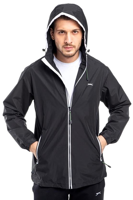 Slazenger St21Je060-500 Ofans Siyah / Füme Erkek Yagmurluk