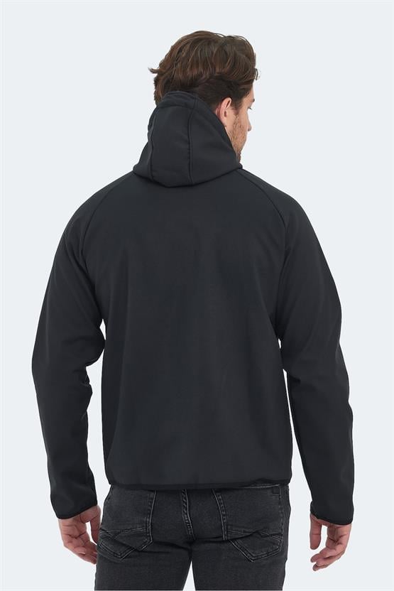 Slazenger St23Je036-500 Siyah Erkek Rangı Kapşonlu Softshell Mont