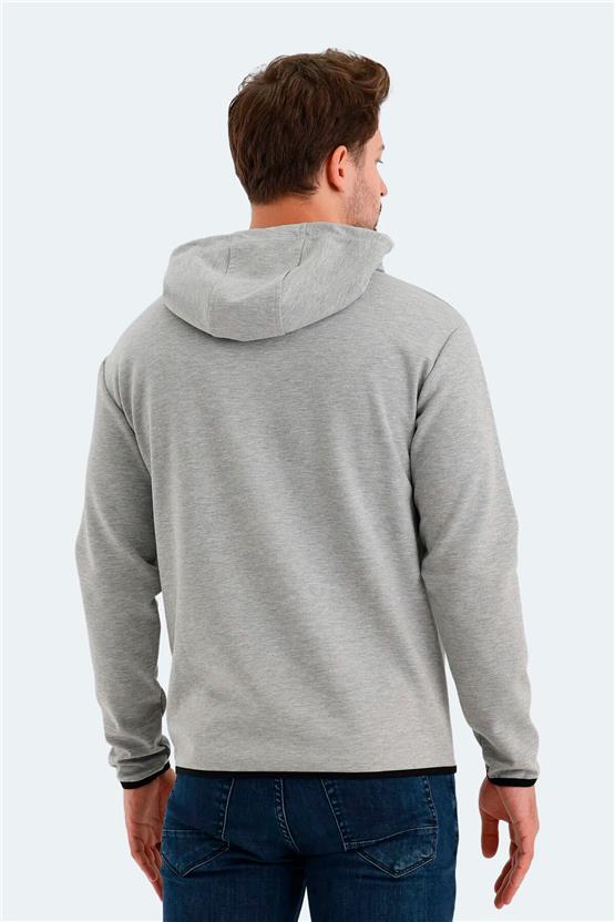 Slazenger St24We058-200 Vadımır Grı Erkek Kapusonlu Sweatshırt