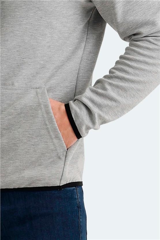 Slazenger St24We058-200 Vadımır Grı Erkek Kapusonlu Sweatshırt