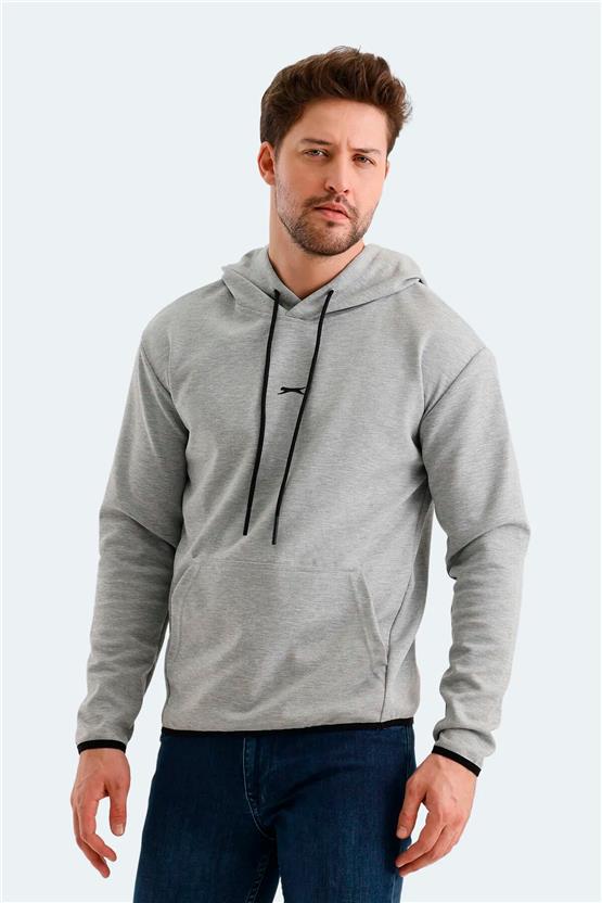 Slazenger St24We058-200 Vadımır Grı Erkek Kapusonlu Sweatshırt