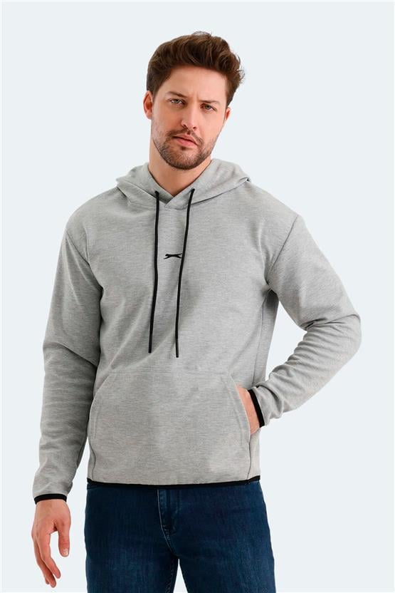 Slazenger St24We058-200 Vadımır Grı Erkek Kapusonlu Sweatshırt