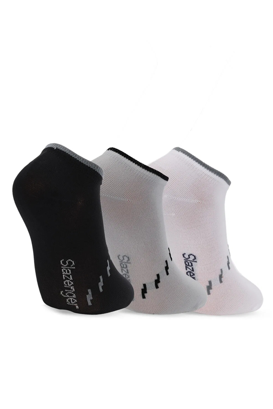 Slazenger SX16CE005-520 Jara Siyah / Gri 3Lü Çorap
