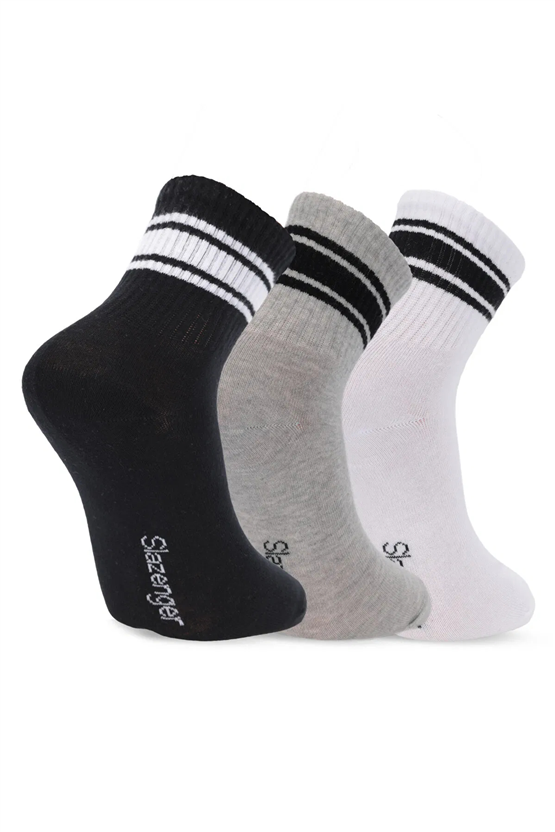 Slazenger SX16CE006-520 Jelly Siyah / Gri 3Lü Çorap