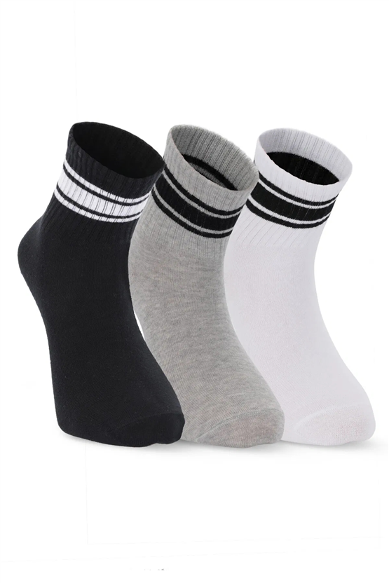 Slazenger SX16CE006-520 Jelly Siyah / Gri 3Lü Çorap