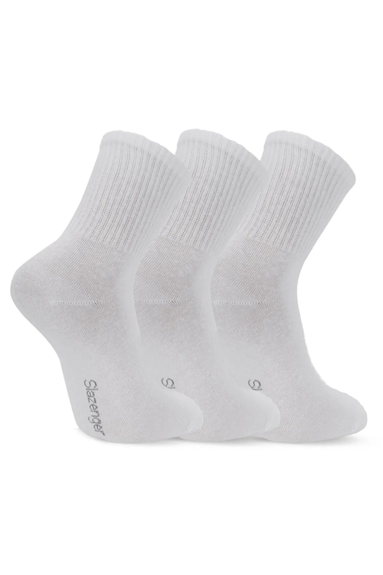 Slazenger SX16CE007-000 Jumpy Beyaz 3Lü Çorap