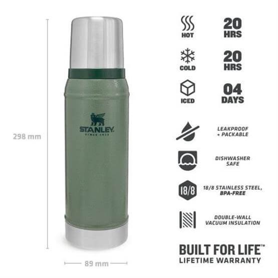 Stanley The Legendary Classic Bottle .75L / 25oz Hammertone Green