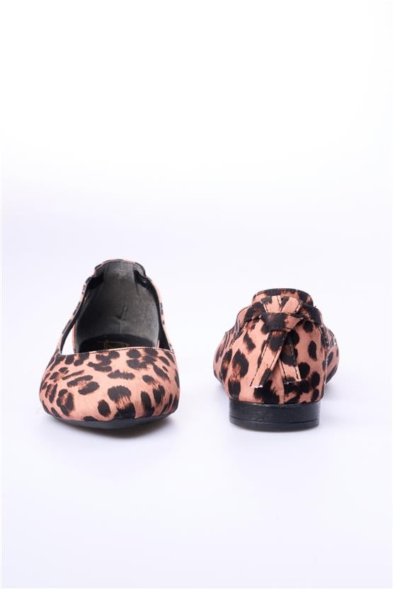 Swell Soft 01-201 Siyah Leopar Kadın Babet Ayakkabı