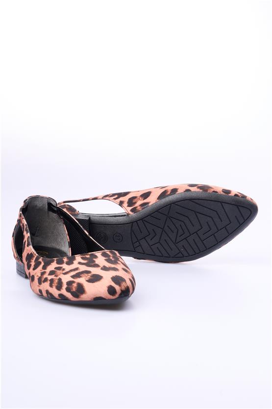 Swell Soft 01-201 Siyah Leopar Kadın Babet Ayakkabı