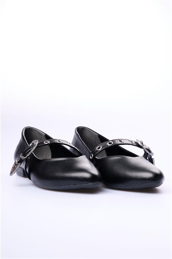 Swell Soft 01-356 Siyah Kadın Babet Ayakkabı