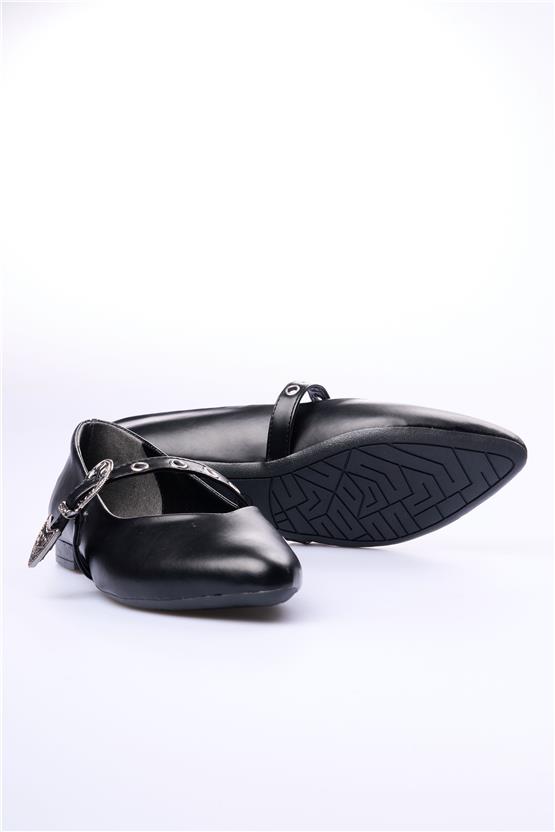 Swell Soft 01-356 Siyah Kadın Babet Ayakkabı