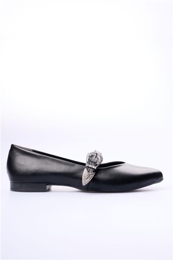 Swell Soft 01-356 Siyah Kadın Babet Ayakkabı