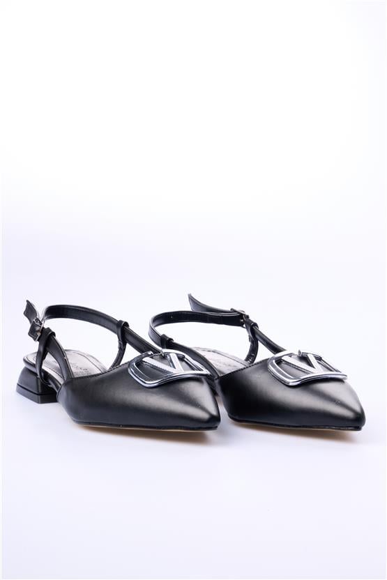 Swell Soft 03-807 Siyah Cilt Kadın Klasik Ayakkabı