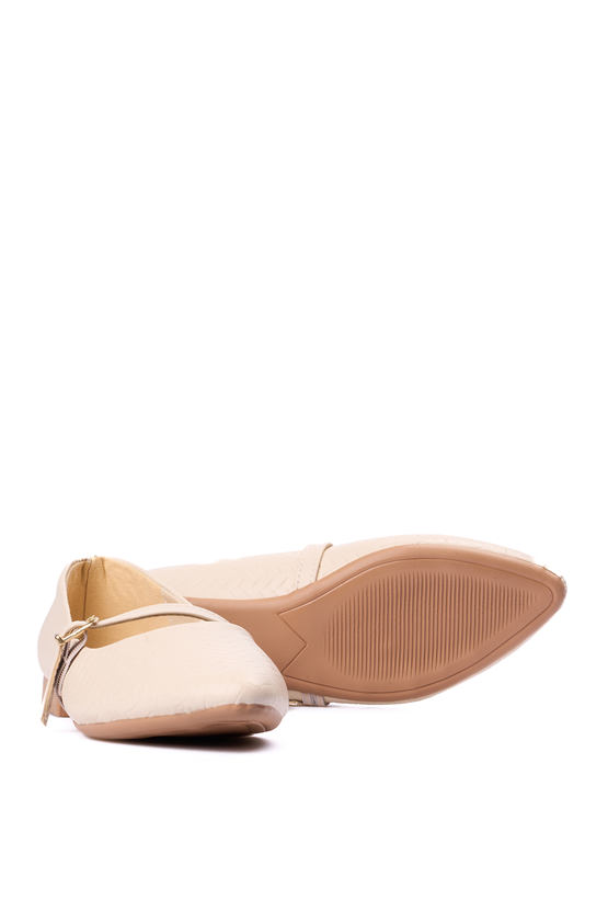 Swell Soft 04 128 Bej Baskı Bayan Babet Ayakkabı