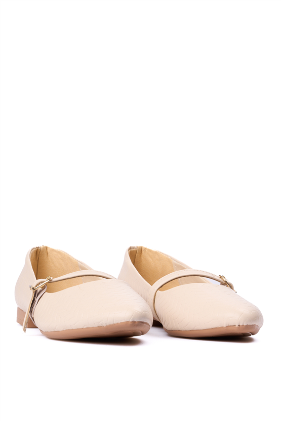 Swell Soft 04 128 Bej Baskı Bayan Babet Ayakkabı