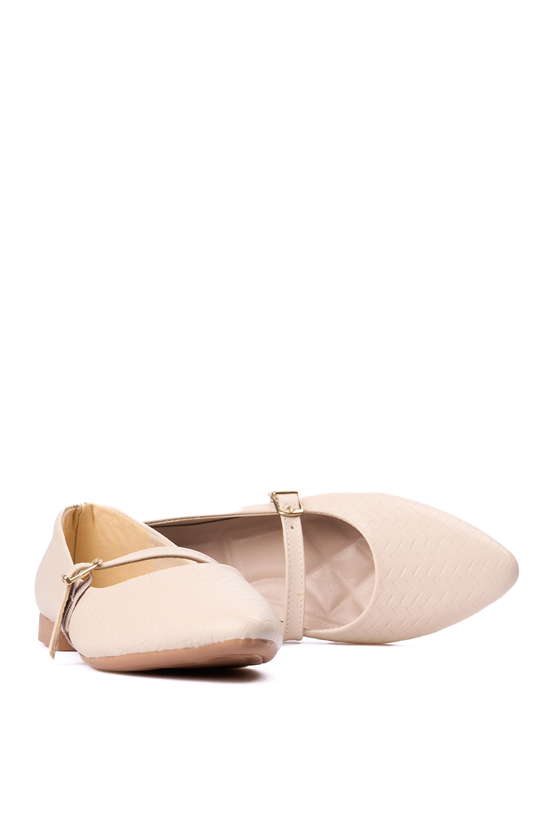 Swell Soft 04 128 Bej Baskı Bayan Babet Ayakkabı